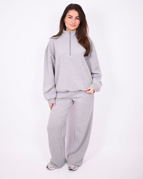 Zip sweater light grey
