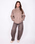 Suede bomber jacket taupe