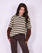 longsleeve striped sweater shirt brown/yellow