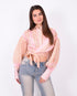 striped mesh blouse pink/yellow