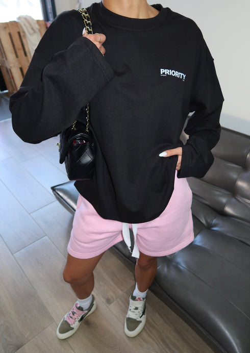 Butterfly long sleeve black/pink