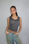 priority strass tank top grey