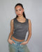 priority strass tank top grey