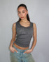 priority strass tank top grey