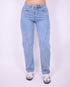lined balloon stretch jeans blue