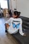 Butterfly long sleeve white/blue