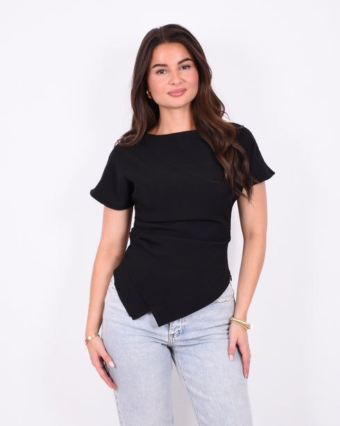 ivana draped top black