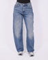 bum denim patch stretch jeans