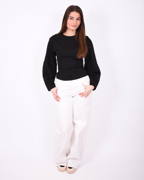 snatched longsleeve top black