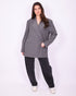 bibi boxy fit blazer dark grey