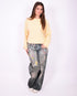 chain wide leg stretch jeans