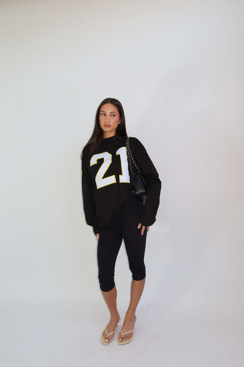 Priority ‘21’ longsleeve black/yellow