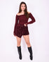 sequin stretch skort bordeaux