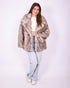 faux fur coat beige