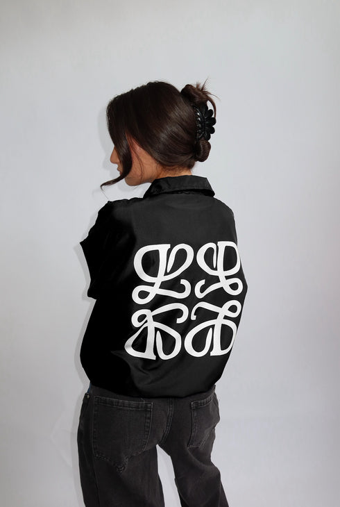 Priority monogram windjacket black