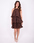 ruffle dress brown