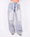 lace ripped jeans