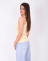button knit v-neck top yellow