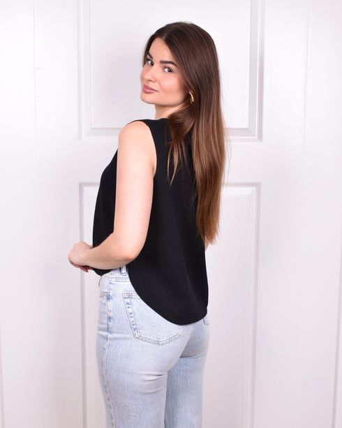 elly knit top black