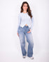 Sky Blue Straight leg stretch jeans