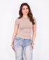 basic short sleeve tee beige
