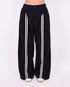 linnen stripe pants black