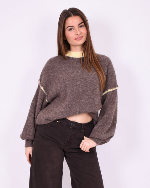 Cozy knit brown/yellow