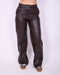 Braided leather pants Brown