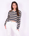 striped polo longsleeve kaki/navy