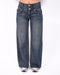 Double waist stretch jeans vintage blue