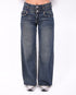 Double waist stretch jeans vintage blue