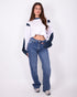 tall wide leg stretch jeans medium blue