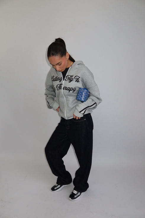 priority getting fly zip hoodie grey