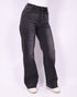 studs wide leg stretch jeans dark grey