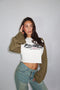 Priority focus Cropped longsleeve khaki