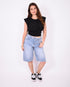 foldover stretch jort blue