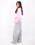 Light vintage barrel cargo stretch jeans