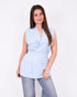 linnen gilet light blue