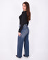 blue vintage wide leg stretch jeans