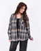 Checkered rhinestone blouse washed black