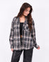 Checkered rhinestone blouse washed black