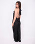 satin halter set black