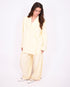 Pleated button pantalon yellow