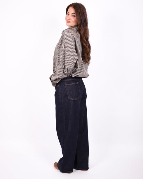 Checkered blouse Brown
