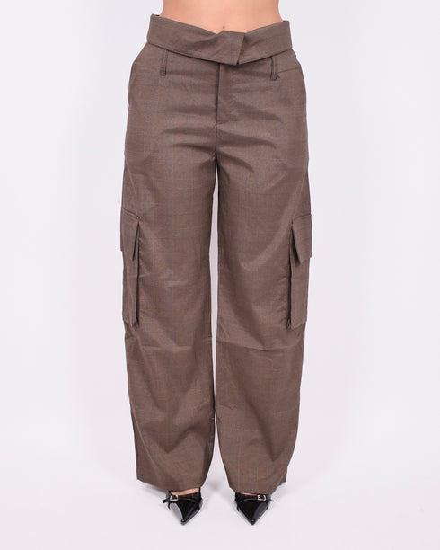 foldover checkered cargo pants