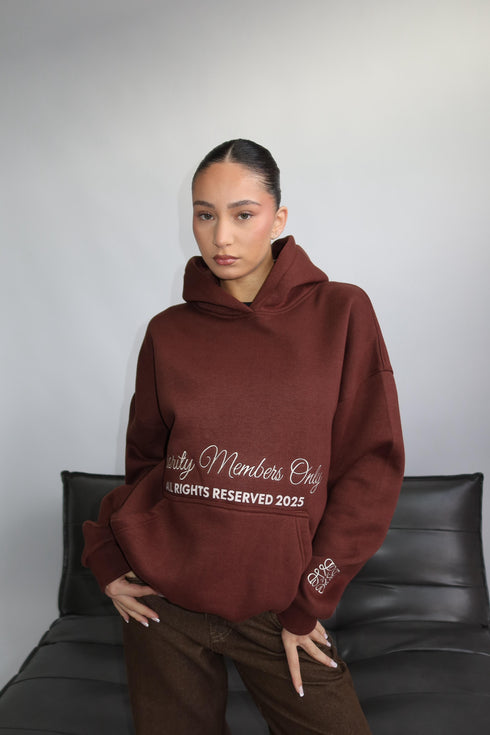 priority members hoodie brown