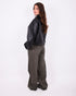 leather bomber jacket black