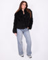 gold detail stretch jeans blue