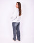 dark blue straight leg stretch jeans