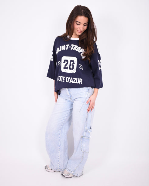 Cargo Wide leg stretch jeans blue
